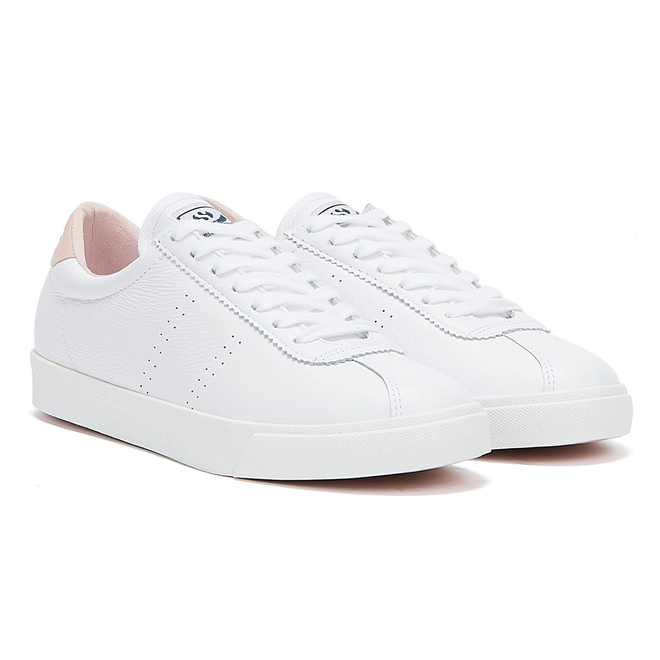 Superga 2843 Club S Comfort Leather Womens White / Pink Trainers ...