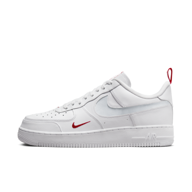 air force 1 with red nike sign