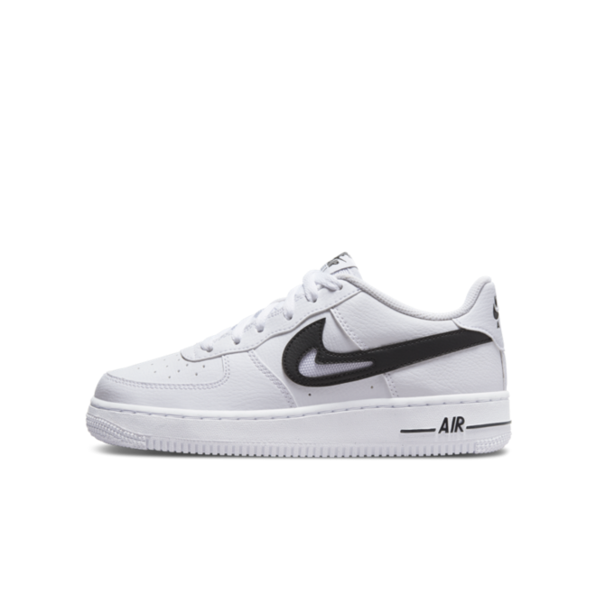 Nike Air Force 1 GS Cut-Out Swoosh 'Black'