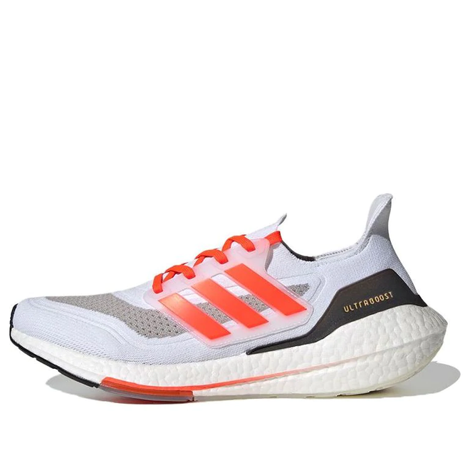 adidas UltraBoost 21 ' Solar Red' Cloud White/Solar Red/Gold Metallic ...