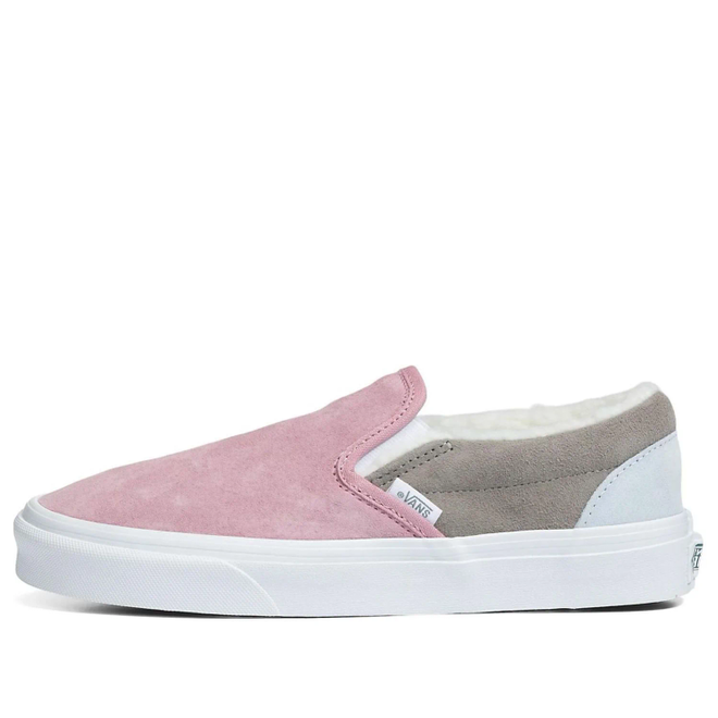 Pink suede discount vans slip ons