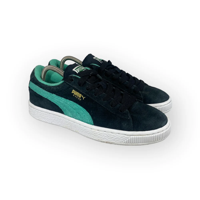 Puma suede black electric green online