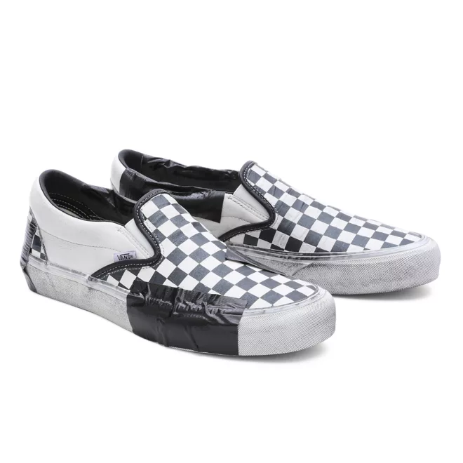 Vans Classic Slip On Vlt Lx Lux Duct Checkerboard Vn0a3qxybkc Sneakerjagers