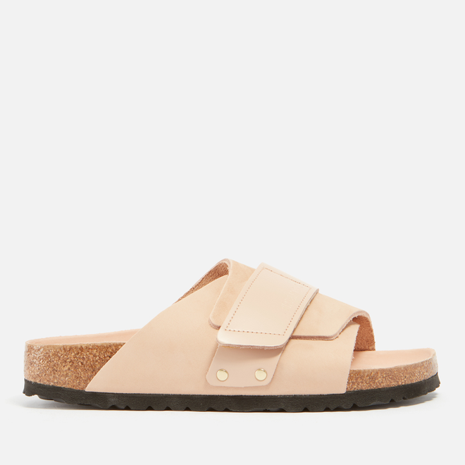 Birkenstock Kyoto Nubuck Patent Leather Sliders Pink | 1026560 | The Drop  Date