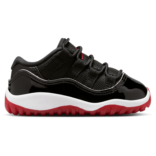 red and black low top 11s