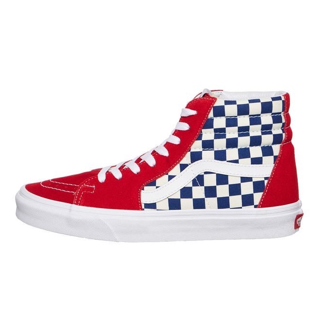 vans sk8 hi checkerboard red
