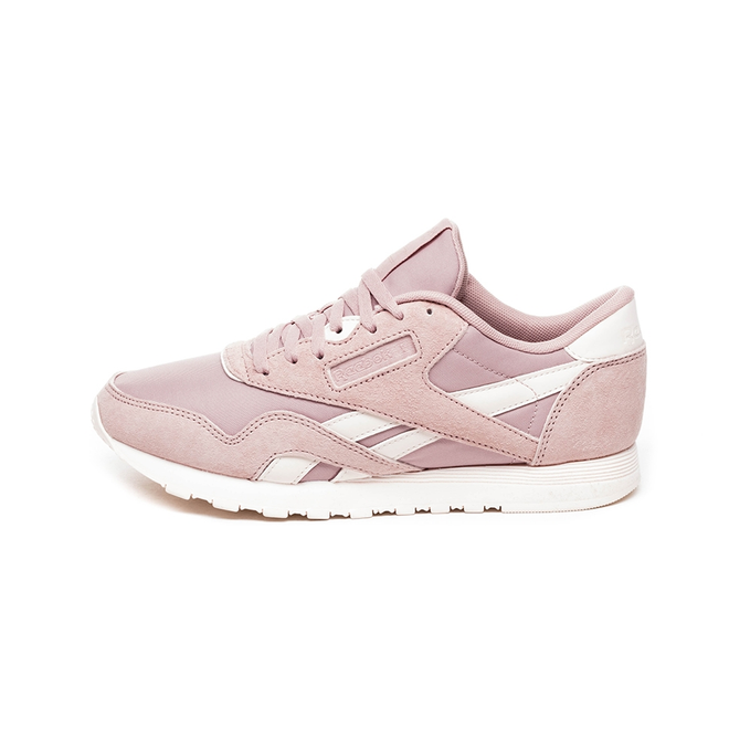 reebok classic nylon sneakers in shell pink
