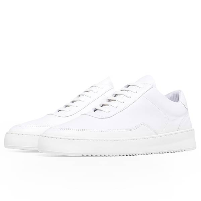 low mondo ripple nappa perforated all white
